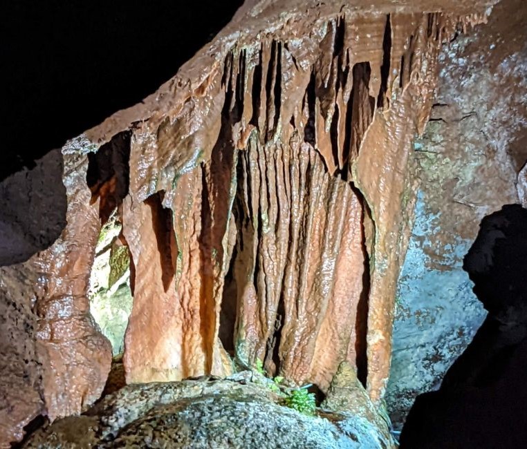 A geological feature known as Cave Bacon seen in Craighead Caverns. 