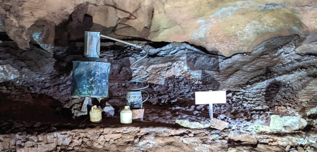 A moonshine distiller dating back to the Prohibition was left behind in Craighead Caverns. 