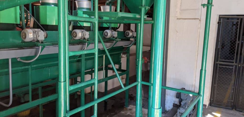 A machine used in processing coffee cherries.