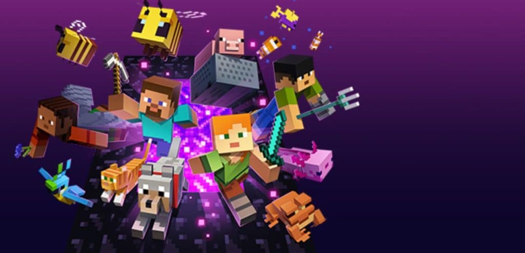 A Minecraft Wallpaper with tons of characters