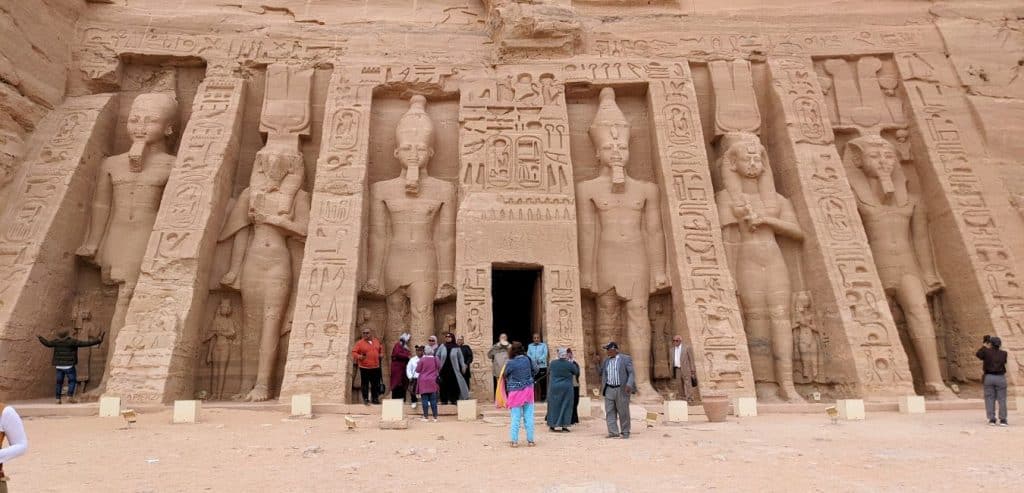 A front view of Little Abu Simbel