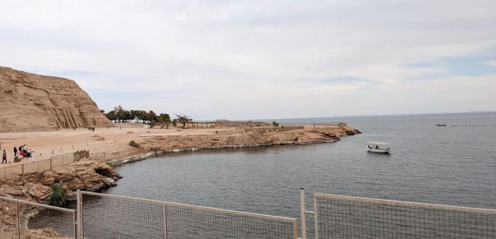A view of Lake Nasser from in front of Abu Simbel