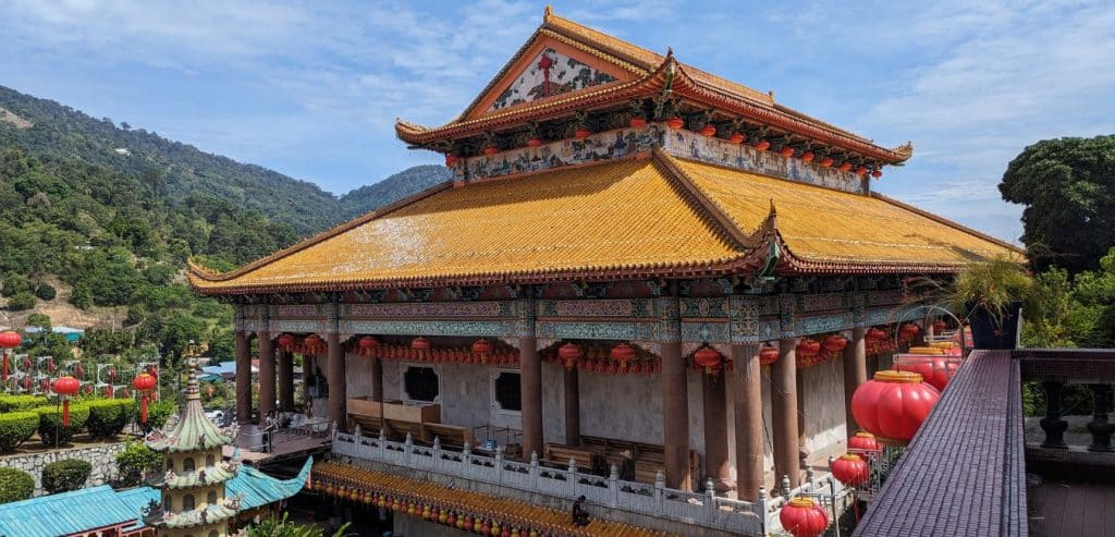 An orange roofed temple in Penang.