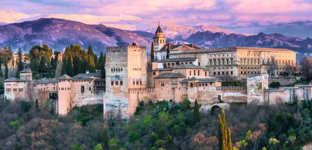 The Alhambra at sunset