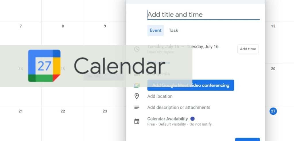 Calendar Logo over Calendar