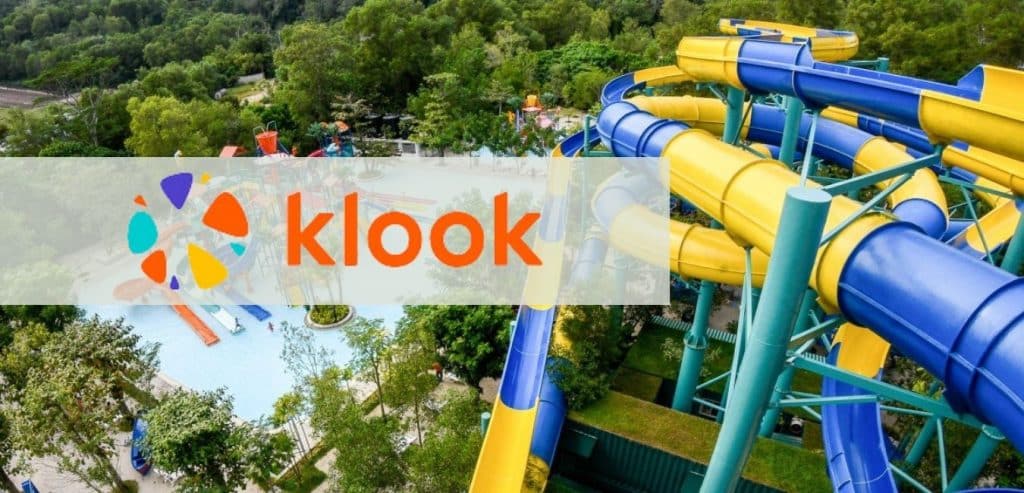 Klook Logo over a picture of a waterslide