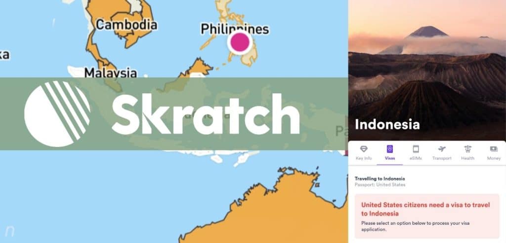 Skratch Logo over Map