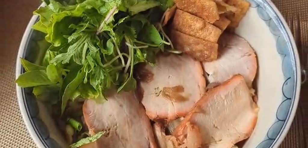 A bowl of Cao Lau Noodles in Hoi An