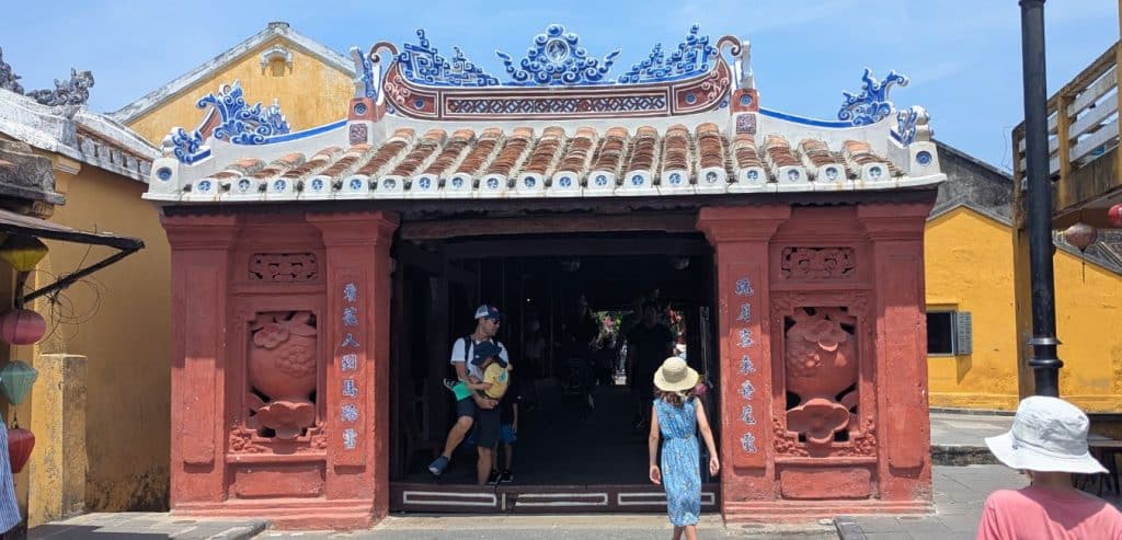 The entrance to the Japanese bridge in Hoi An's Old Town
