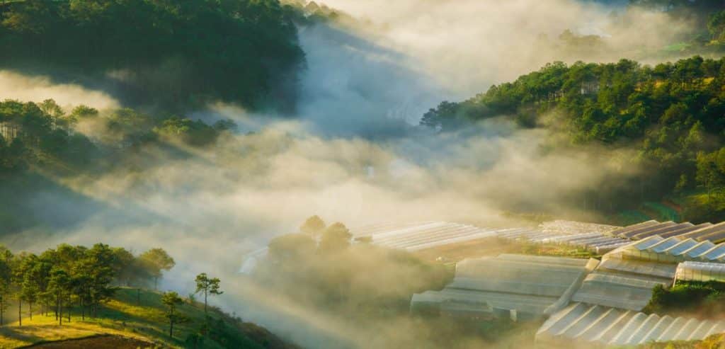 Clouds over a farm in Da Lat