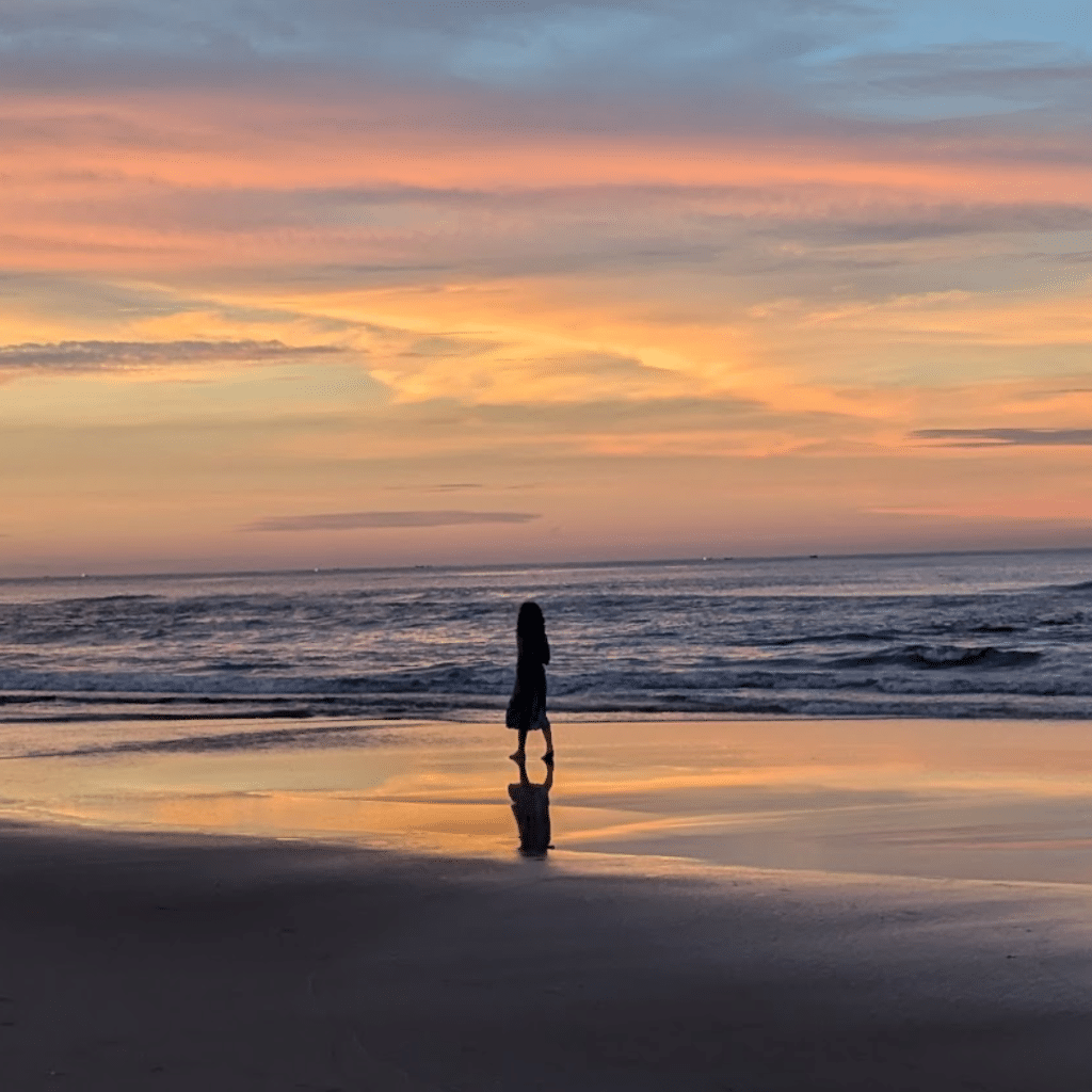 My daughter on the beach in Lang Co