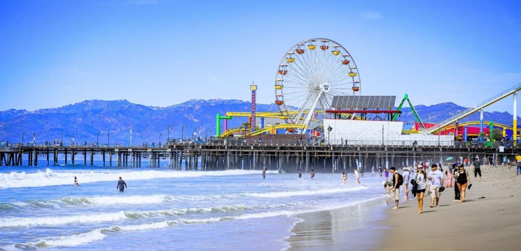 Santa Monica Pier with the iconic Ferris wheel 