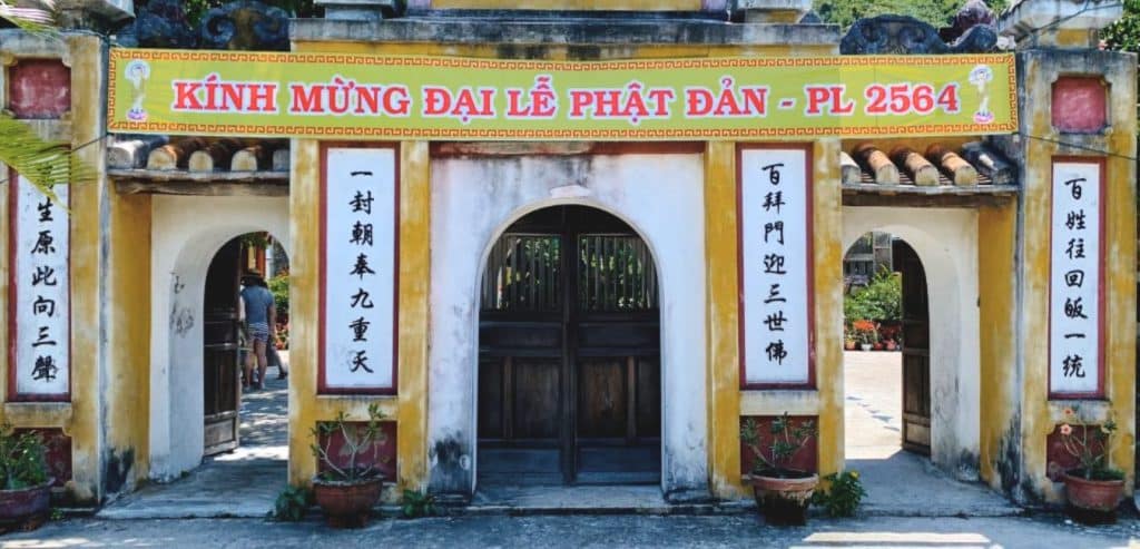 The three arch gate to Hai Tang Temple on Cham Islands