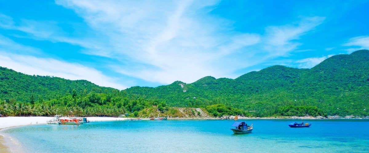 A quiet beach in the Cham Islands