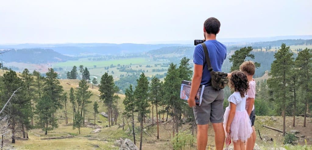 Looking off a viewpoint at Devil' Tower National Park