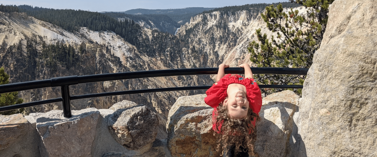 My daughter enjoying the view at Yellowstone