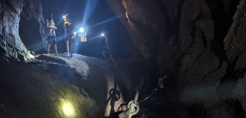Kids in a cave in Koh Lanta
