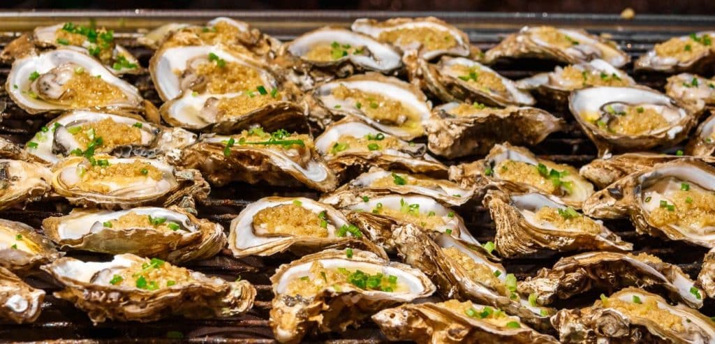 Grilled oysters
