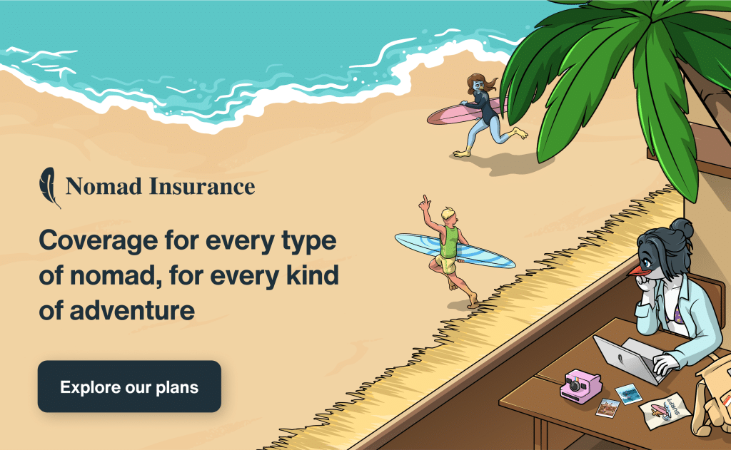 An advertisement for Safetywing Travel medical Insurance